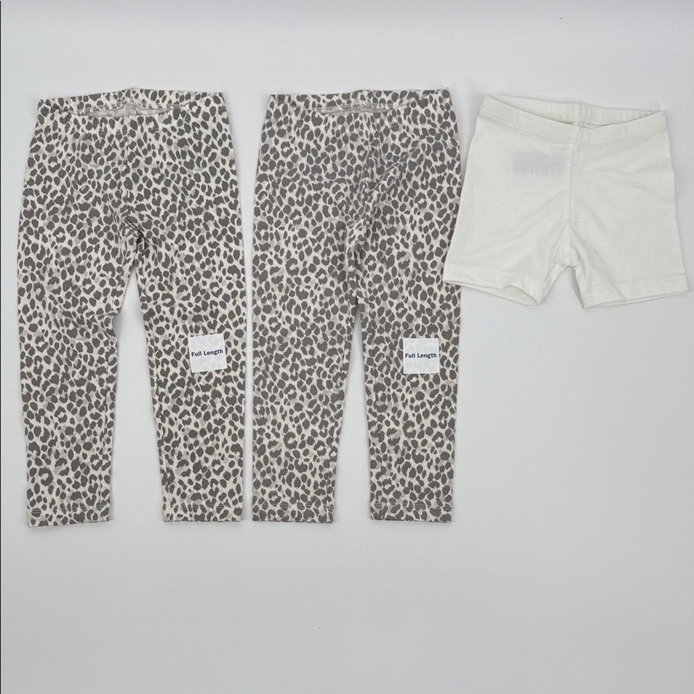 Old Navy Leopard Print and White Kids Leggings Lot Size 3T Girls Cheetah Animal